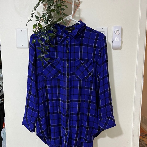 Sanctuary Boyfriend Plaid in Blue - Small - Picture 4 of 4